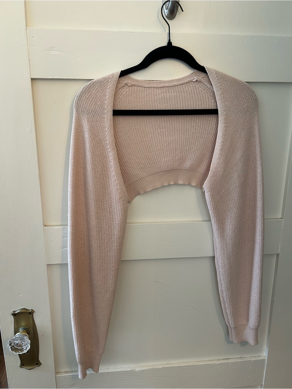 Soft Blush Cropped Bolero Shrug for Women